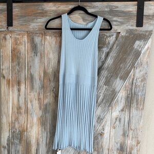 Commense Light Blue Pleated Mini Dress